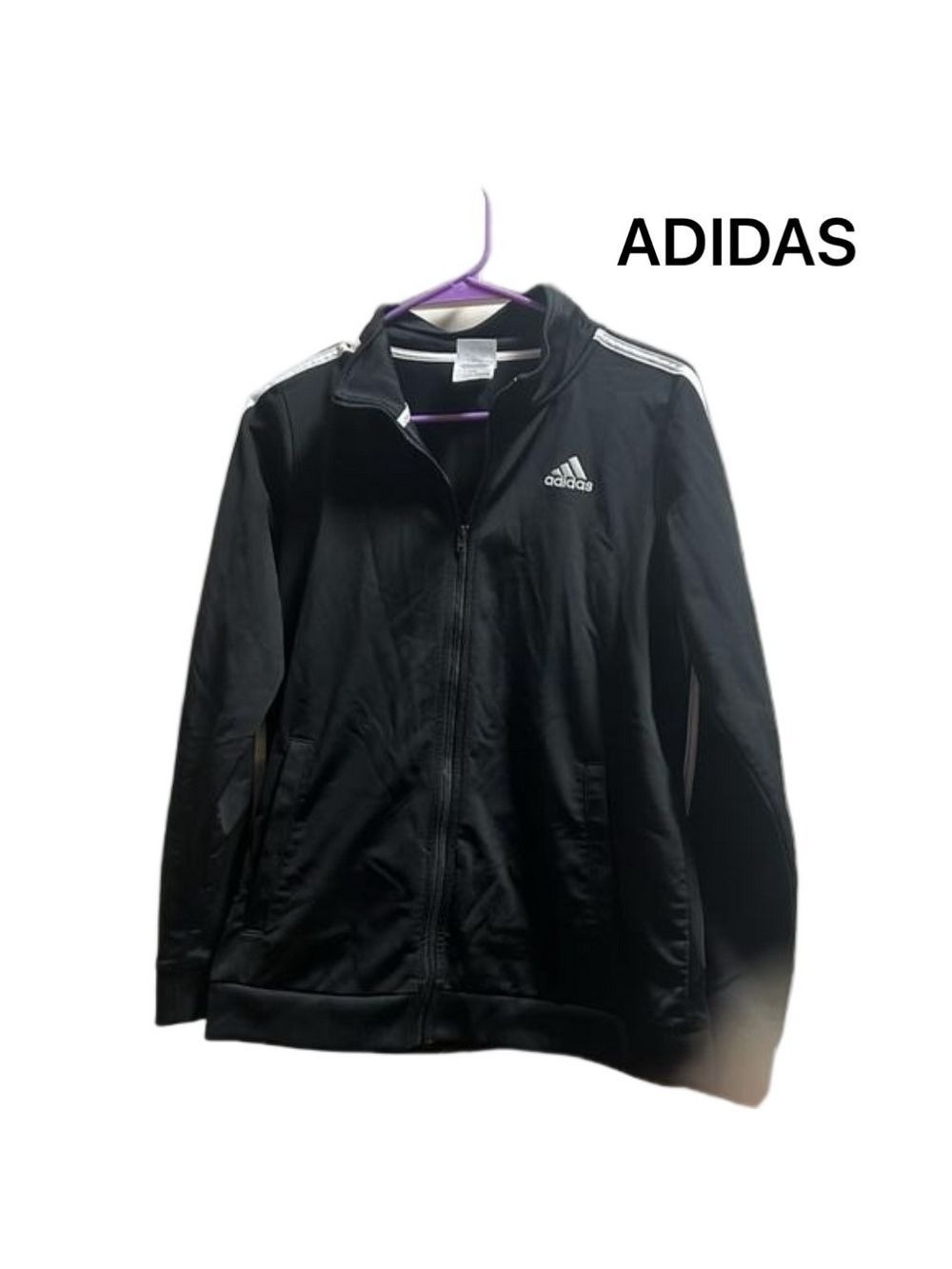 ADIDAS used unisex jacket with hood size L/G (14-16) - Picture 1 of 3